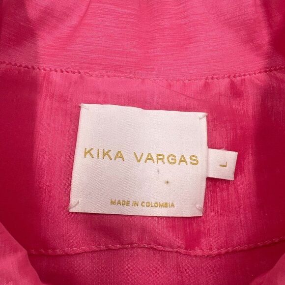 Kika Vargas L Pink Shimmer Scallop Pocket Jacket - Picture 10 of 16